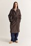 Women's Bitter Brown Stand Collar Belted Buttoned Lined Pocket Detailed Long Cashmere Coat 5571 60286752 - 3