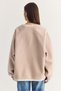 Women's Beige V-Neck Snap Button Lined Pocket Detailed Oversize Cashmere Jacket 60710 60286749 - 8