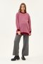 Maternity Striped Sweater, Detailed with Openable Buttons on the Sides (Pink)