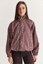Women's Bitter Brown Shawl Patterned Stand Collar Lined Pocket Detailed Zippered Satin Textured Jacket 5017 60286746 - 5