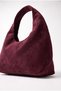 Burgundy Laym Model Suede Women's Shoulder Bag – Vintage Women's Shoulder Bag with Magnet Closure - 3