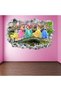 Princesses Fairy Tale World 3D Broken Wall Look Wall Sticker – Children's Room Decoration - 3