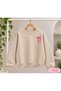 Unisex Printed Oversize Thick 2 Thread Ribbed Crew Neck Sweatshirt