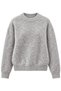 Women's Gray Melange Crew Neck Ultra Soft Textured Sweater