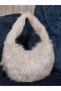 Women's Plush Shoulder Bag Faux Fur Textured Stylish Daily Bag - 6