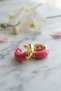 316L Steel Gold Color Fuchsia Hoop Model Women's Earrings - 2