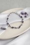 Brass Silver Color Purple Zircon Stone Flower Model Women's Bracelet