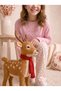 Girls & Teenagers Winter Seasonal Cotton Single Jersey Love Heart Heart Printed Straight Leg Long Sleeve Pajama Set Pink - 3
