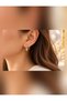 Gold Color Stone Elegant Hoop Earrings - 2