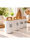 4-Piece Bamboo Vacuum Lid Transfer Label Acrylic (Plastic) Tea/Sugar/Coffee/Salt Jar 900ml