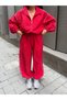Women's Parachute Fabric Oversize Zippered Crop Jacket and Wide-Leg Pants Two-Piece Set