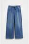 Girl's Waist-Tie Spanish-Cut Blue Denim Trousers - 2