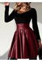 Faux Leather High Waist Flared Skirt - 2
