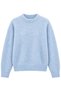 Women's Blue Crew Neck Ultra Soft Textured Sweater