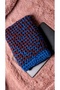 Hand Knitted Combed Cotton Yarn Laptop and Tablet Case 28X36 cm Blue Brown Protective Case - 2