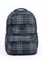 Plaid Patterned Backpack Multi-Compartment School and Daily Use Black