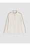 Özmarka New Season Ecru Striped Soft Touch Women's Sweatshirt