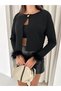 Women's Crop Cardigan with Gold Buttons and Furry Cuff Detail, Stylish Short Cardigan - 4