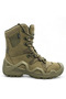 (U*Force) Genuine Leather Lace-Up Zippered Casual Men's Tactical Boots Khaki