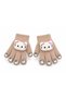 3-8 Years Old Girls' Winter Warm Knitted Gloves – Flexible Lycra Stoned Cat Design Daily School Park Gloves - 2