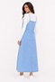 Women's Comfortable Cut Strappy Long Denim Salopet Dress - 5