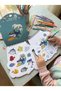 Stickered Picture Notebook Small Size Shark Themed Turquoise - 3