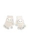 3-8 Years Old Girls' Winter Warm Knitted Gloves – Flexible Lycra Stoned Cat Design Daily School Park Gloves - 2