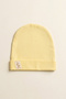 3-Piece Baby Cotton Beanie Set with Cute Emblem, Flexible Combed Cotton Newborn Children's Hat, Yellow - 2
