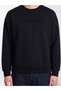 Özmarka New Season Black Crew Neck Printed Men's Sweatshirt - 3