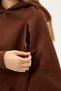 Maternity Coffee Oversize Kangru Pocket Hooded 3-Thread Raster Hoodie with Hidden Zipper Detail (Breastfeeding) - 3