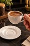 Linara Embossed Pattern Coffee Cup Set for 2 People-Turkish Coffee Cup Set 4 Pieces (Without Box) - 3