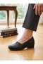 Konay 182 Genuine Leather Short Heel Mother Shoes