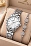 Round Case Silver Color Women's Wristwatch - 3 Atm Water Resistant Steel Band Japanese Movement Gift Special Boxed Dkby2065C3