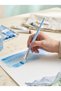 6Pcs Artist Brush Set Watercolor Acrylic Gouache Synthetic Bristle Blue - 6