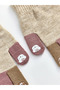 Beige Finger-Printed Baby Girl Knitwear Gloves - 2