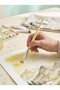 6-Piece Artist Brush Set Watercolor Acrylic Gouache Synthetic Bristle Yellow - 6