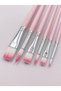 6Pcs Artist Paint Brush Set Watercolor Acrylic Gouache Synthetic Bristle Pink - 4