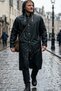 Black Color Eva Fabric Hooded Men's Raincoat