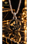 Men's and Women's Steel Lion Necklace – Timeless Masculine Design Steel Necklace with Oxidized Gold Color Roaring Lion Figure