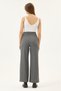 Maternity Wide-Leg Gabardine Fabric Pants, Elastic Waist and Adjustable (Gray) - 4