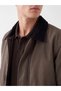 Khaki Regular Fit Velvet Collar Men's Coat - 3