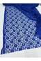 Saks Blue Lace Fabric Thin - Daisy Flower Patterned