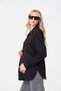 Maternity Long Sleeve Velvet Shirt with Front Pockets Black - 6