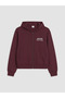 Plum Hooded Young Girls Zipper Sweatshirt - 3