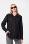 Maternity Long Sleeve Velvet Shirt with Front Pockets Black