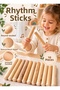 10-Piece Wooden Rhythm Sticks – Natural Wooden Music and Rhythm Toy