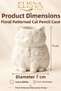 Flower Patterned Cat Pen Holder Decorative Desktop Organizer - 3