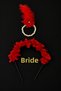 Red Laser Floral 11-Piece Set, 5 Metal Bridesmaid Crowns, 5 Pearl Bridesmaid Bracelets, 1 Plexiglass Bride, Henna Set Night Bride to Be Wedding Engagement Promise Marriage Bachelorette Party - 3