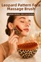 Compact Facial Cleansing Brush with Leopard Pattern Synthetic Bristles, Massage and Daily Care Handheld Device