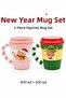 Cookie Man and Deer Christmas Themed 2-Piece Mug Set 400 ml